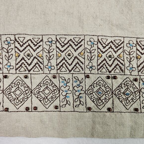 VTG Napa Valley Linen Blend Maxi Skirt Beaded Embroidered Womens 24W Lagenlook - Picture 8 of 16